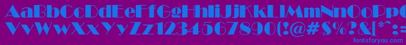 GabroadwayNormal Font – Blue Fonts on Purple Background