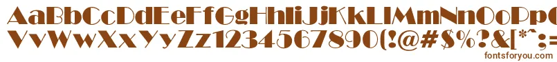GabroadwayNormal-fontti – ruskeat fontit valkoisella taustalla