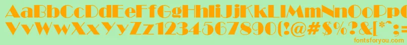 GabroadwayNormal Font – Orange Fonts on Green Background