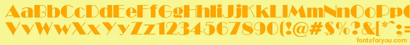 GabroadwayNormal Font – Orange Fonts on Yellow Background