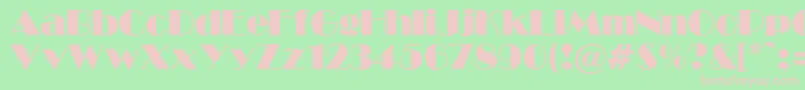 GabroadwayNormal-fontti – vaaleanpunaiset fontit vihreällä taustalla