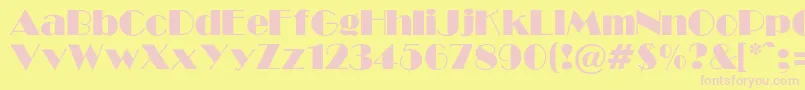 GabroadwayNormal-fontti – vaaleanpunaiset fontit keltaisella taustalla