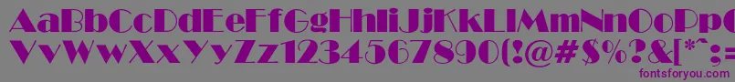 フォントGabroadwayNormal – 紫色のフォント、灰色の背景