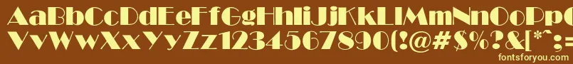 GabroadwayNormal-fontti – keltaiset fontit ruskealla taustalla