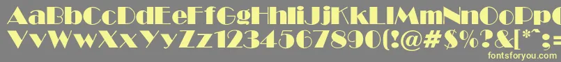 GabroadwayNormal-fontti – keltaiset fontit harmaalla taustalla