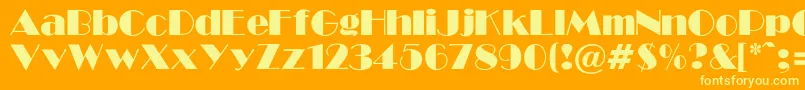 GabroadwayNormal Font – Yellow Fonts on Orange Background