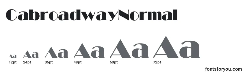 Размеры шрифта GabroadwayNormal