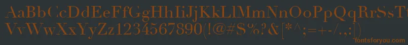 LinotypeDidotLtRoman-fontti – ruskeat fontit mustalla taustalla