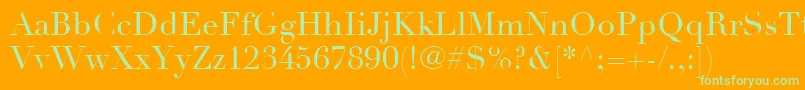 LinotypeDidotLtRoman-fontti – vihreät fontit oranssilla taustalla