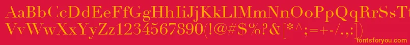 Шрифт LinotypeDidotLtRoman – оранжевые шрифты на красном фоне
