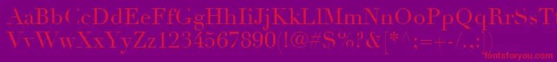 LinotypeDidotLtRoman Font – Red Fonts on Purple Background
