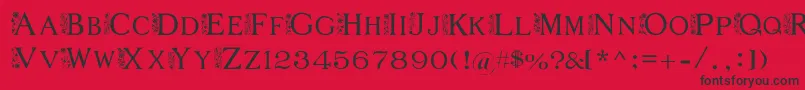 FlowerGarden Font – Black Fonts on Red Background