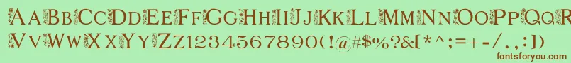 FlowerGarden Font – Brown Fonts on Green Background