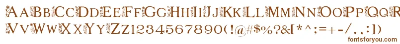 FlowerGarden-fontti – ruskeat fontit valkoisella taustalla