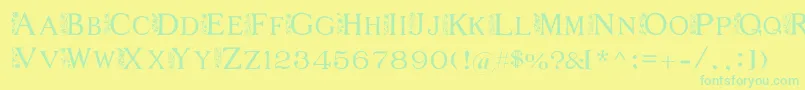 Шрифт FlowerGarden – зелёные шрифты на жёлтом фоне