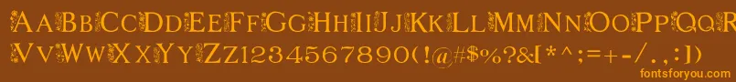 FlowerGarden Font – Orange Fonts on Brown Background