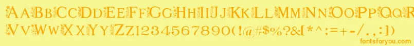 FlowerGarden Font – Orange Fonts on Yellow Background