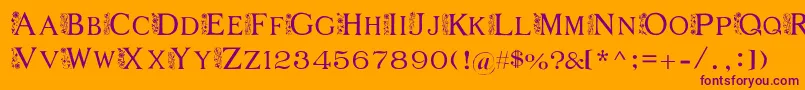 Шрифт FlowerGarden – фиолетовые шрифты на оранжевом фоне