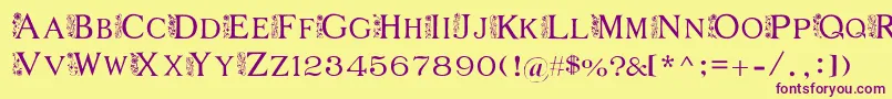 FlowerGarden Font – Purple Fonts on Yellow Background