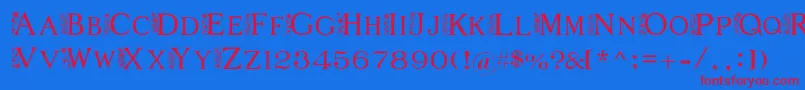 フォントFlowerGarden – 赤い文字の青い背景
