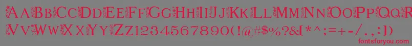 FlowerGarden Font – Red Fonts on Gray Background