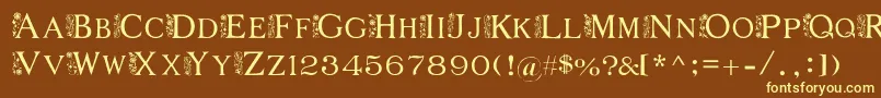 FlowerGarden-fontti – keltaiset fontit ruskealla taustalla