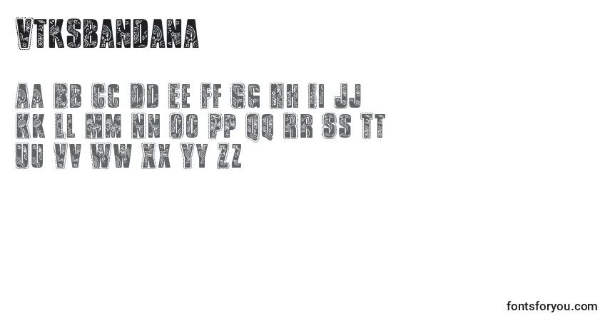 Шрифт Vtksbandana – алфавит, цифры, специальные символы