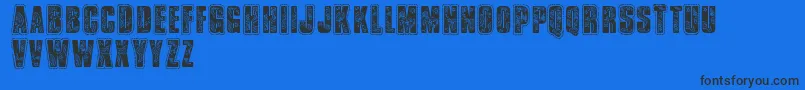 Vtksbandana-Schriftart – Schwarze Schriften auf blauem Hintergrund