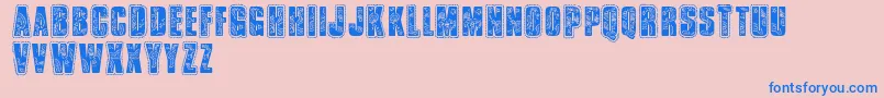 フォントVtksbandana – ピンクの背景に青い文字