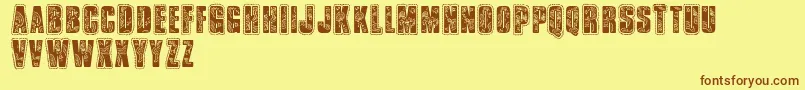 Vtksbandana-fontti – ruskeat fontit keltaisella taustalla