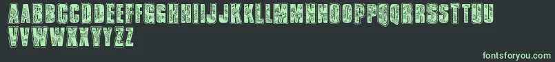 フォントVtksbandana – 黒い背景に緑の文字