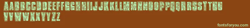 Vtksbandana Font – Green Fonts on Brown Background