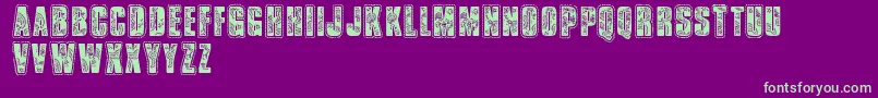 Шрифт Vtksbandana – зелёные шрифты на фиолетовом фоне