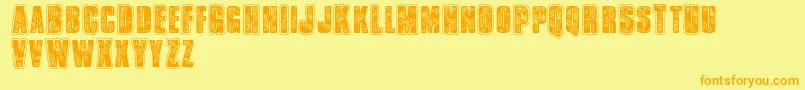 Vtksbandana-fontti – oranssit fontit keltaisella taustalla