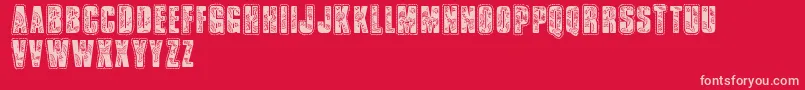 Czcionka Vtksbandana – różowe czcionki na czerwonym tle
