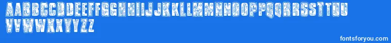 Шрифт Vtksbandana – белые шрифты на синем фоне