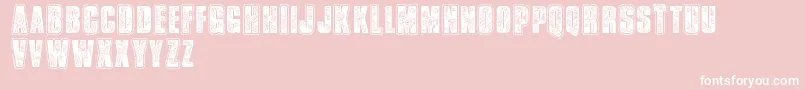 Vtksbandana-Schriftart – Weiße Schriften auf rosa Hintergrund