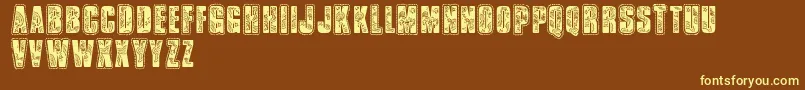 Шрифт Vtksbandana – жёлтые шрифты на коричневом фоне