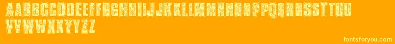 Шрифт Vtksbandana – жёлтые шрифты на оранжевом фоне