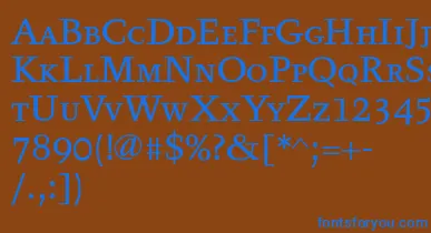 Tyfatextcaps font – Blue Fonts On Brown Background