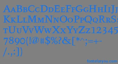 Tyfatextcaps font – Blue Fonts On Gray Background