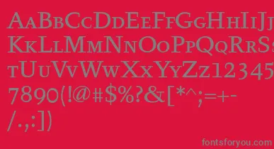 Tyfatextcaps font – Gray Fonts On Red Background
