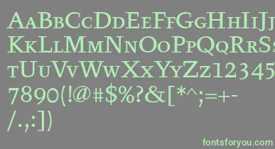 Tyfatextcaps font – Green Fonts On Gray Background
