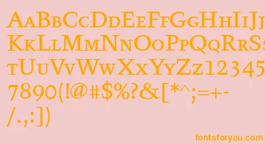 Tyfatextcaps font – Orange Fonts On Pink Background
