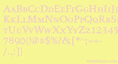 Tyfatextcaps font – Pink Fonts On Yellow Background