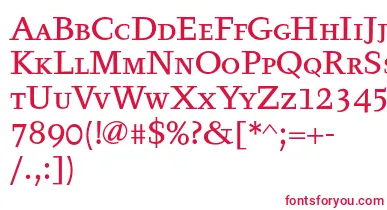 Tyfatextcaps font – Red Fonts On White Background