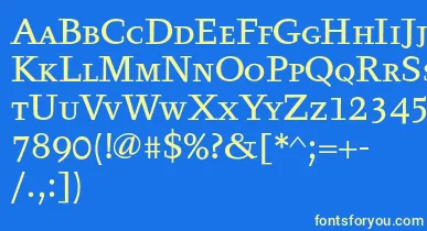 Tyfatextcaps font – Yellow Fonts On Blue Background