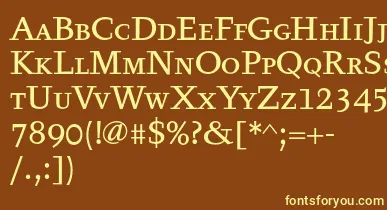 Tyfatextcaps font – Yellow Fonts On Brown Background