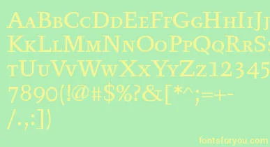 Tyfatextcaps font – Yellow Fonts On Green Background