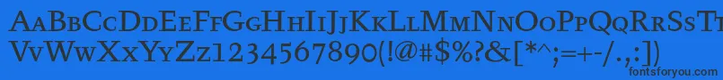 Tyfatextcaps Font – Black Fonts on Blue Background